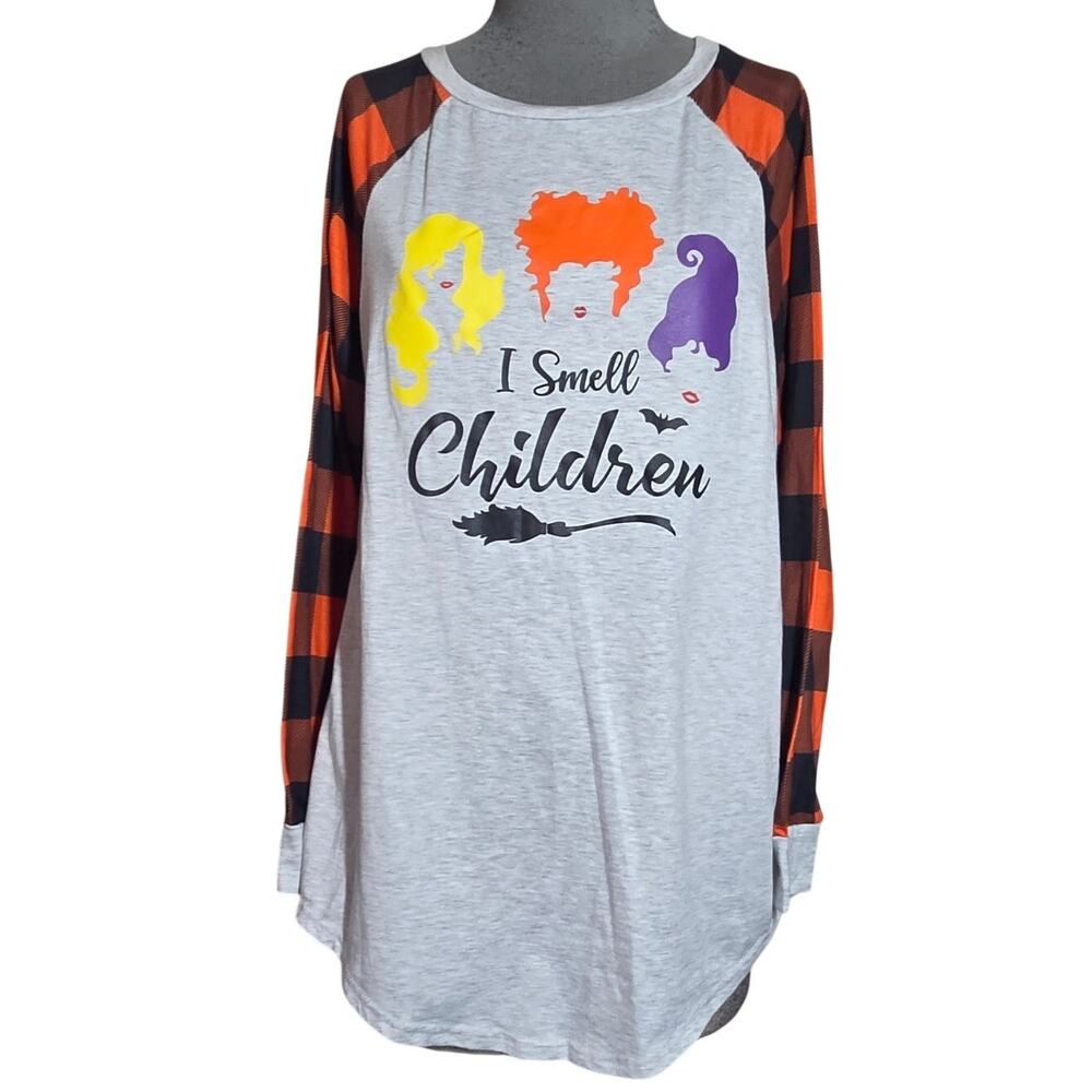 I Smell Children   Hocus Pocus Graphic Long Sleeve Cotton Blend Tee Size Medium